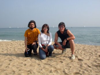 Luis, eu e Osmany na Barceloneta