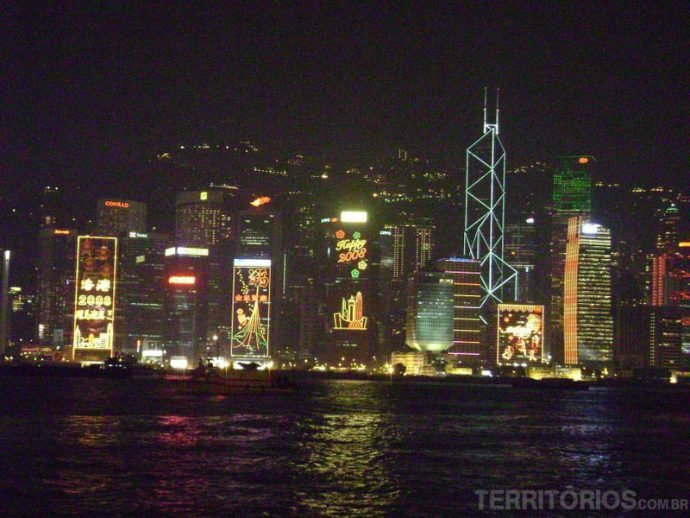 Vista aérea do centro financeiro de Hong Kong