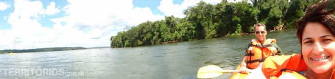 Remando na correnteza do Iguaçu
