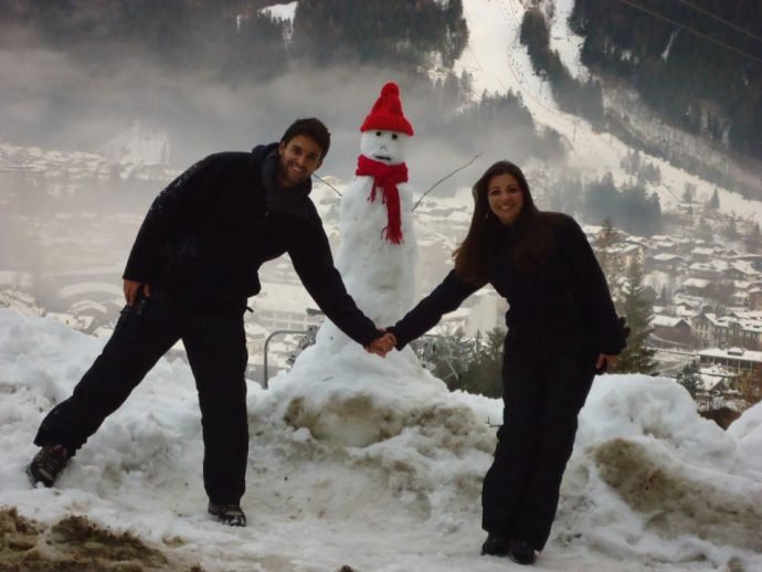 Leandro e Juliana nos Alpes, no Ano Novo 2012