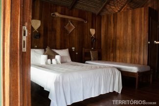 Bangalô para 3 pessoas com banheiro no hotel de selva