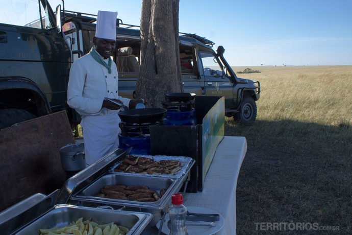 café da manhã depois do voo de balão