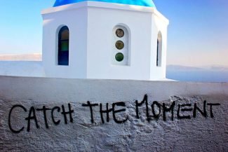 No pôr do sol de Santorini, um dos mais famosos do mundo