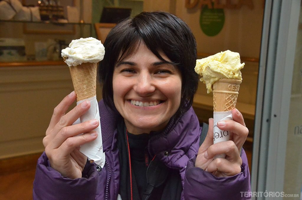 A alegria de comer sorvete na Itália