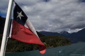Bandeira Chile no Cruce Andino