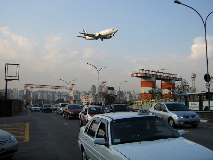 Trânsito em frente ao aeroporto de Congonhas