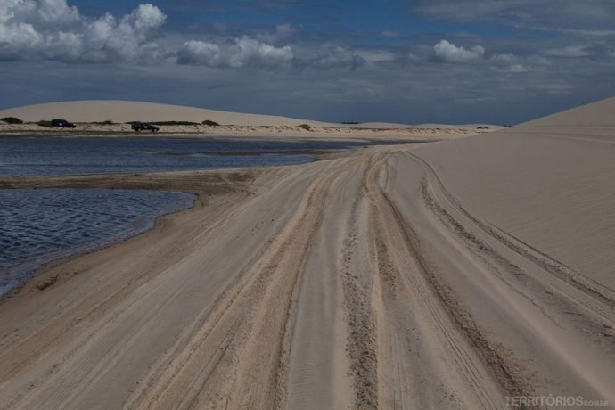 O acesso pelas dunas do Parque Nacional de Jericoacoara