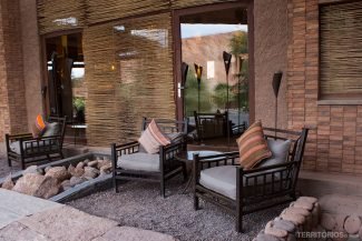 Varanda no hotel Alto Atacama