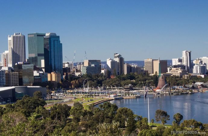 Elizabeth Quay vista do Kings Park