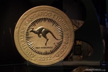 A maior moeda de ouro do mundo no Perth Mint
