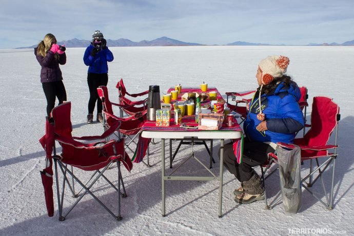 Refeições servidas ao ar livre