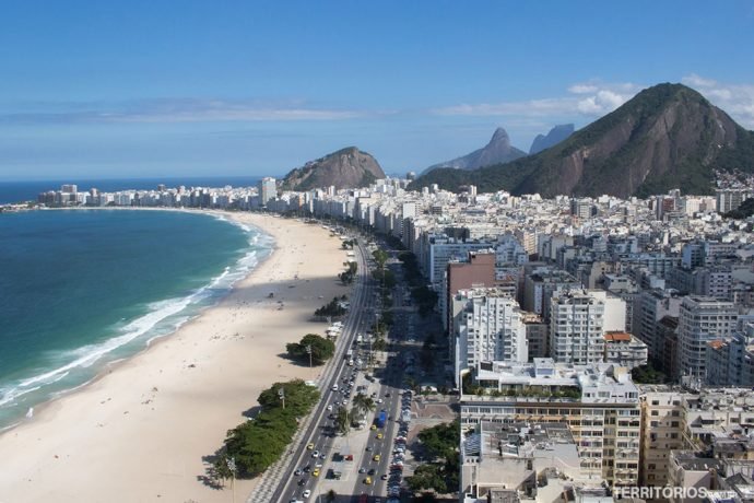 Vista para Copacabana do terraço do Hotel Hilton