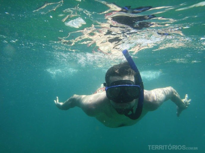 Leandro mergulhando em Paraty em fevereiro de 2012
