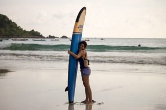 Aula de surf em Lombok