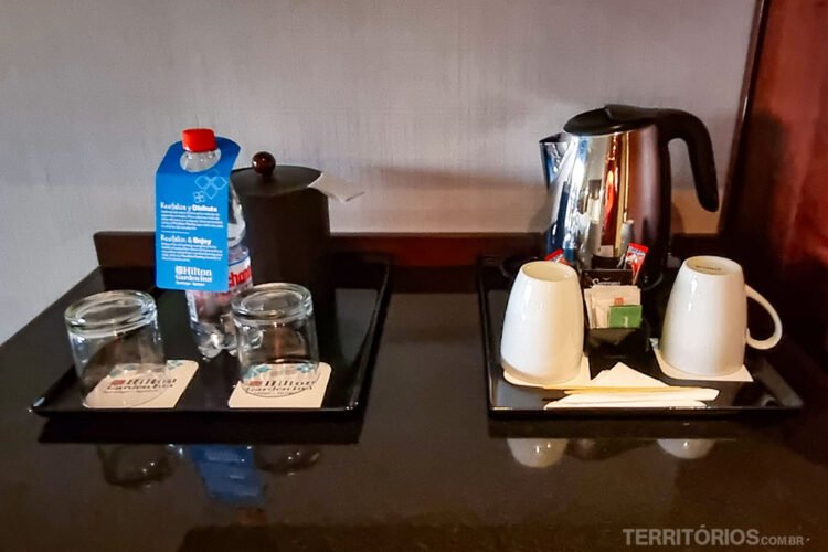 Hotéis no Chile: água e café cortesia no Hilton