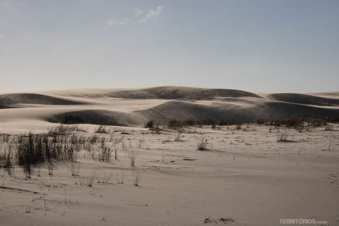 Vento faz as dunas mudarem de lugar no Parque Nacional da Lagoa do Peixe
