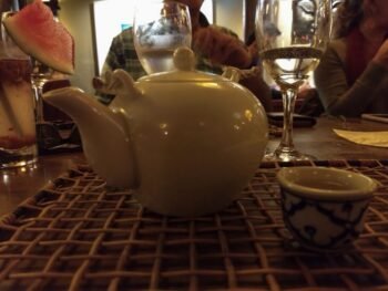 Bule de chá em restaurante