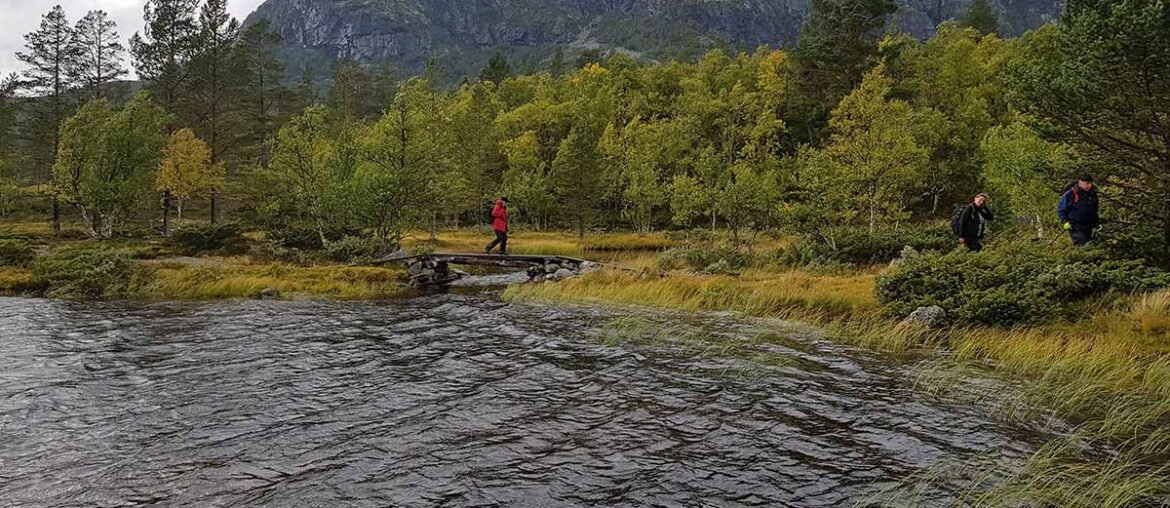 Trilha nas montanhas Dalarna