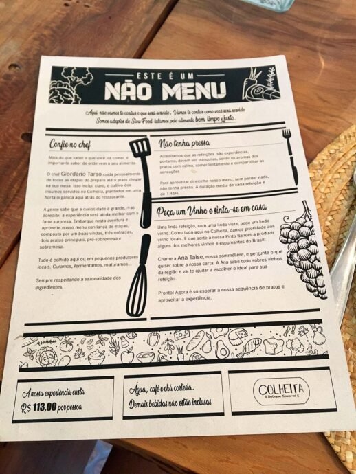 Um ''não menu'' é apresentado aos clientes