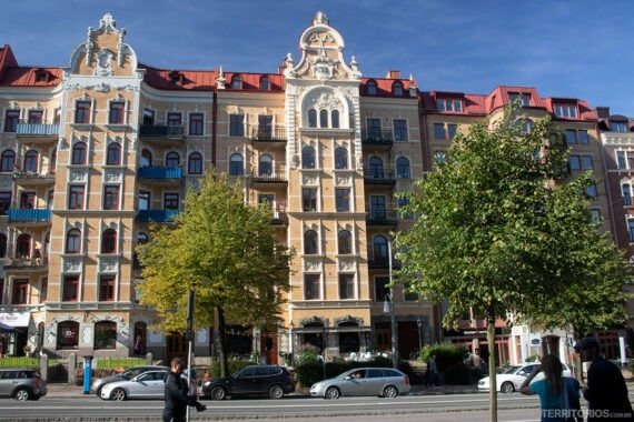 Prédios da rua Skanstorget, em Gotemburgo