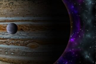 Ilustração de Júpiter no universo