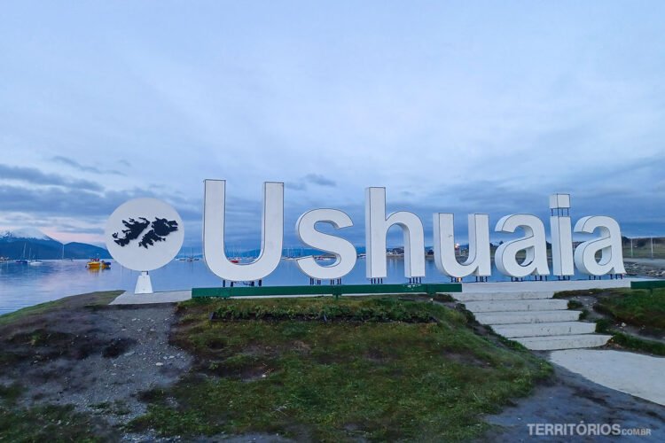 Letreiro de Ushuaia, na Patagônia Argentina