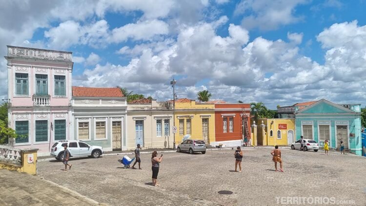 Casas coloridas no Centro Histórico de João Pessoa