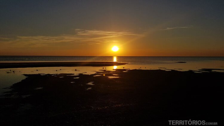 Pôr do sol na Lagoa Mirim