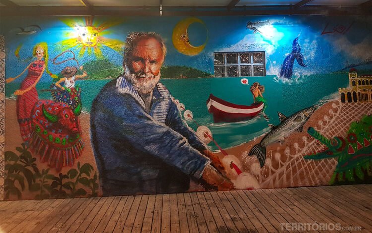 Grafite em Riozinho representa um pescador local