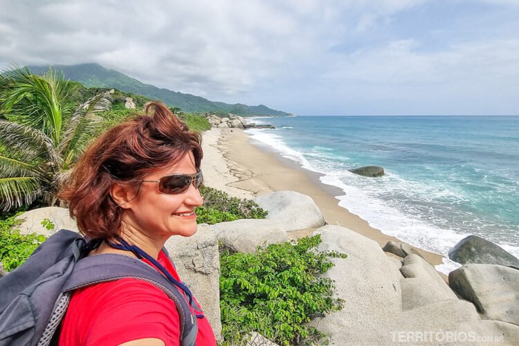 Mirante para a praia Cañaveral no Parque Tayrona