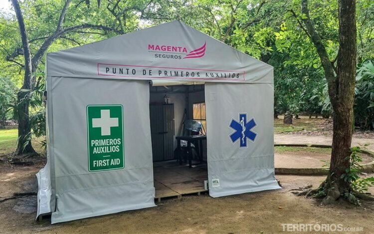Posto médico na entrada do Parque Tayrona