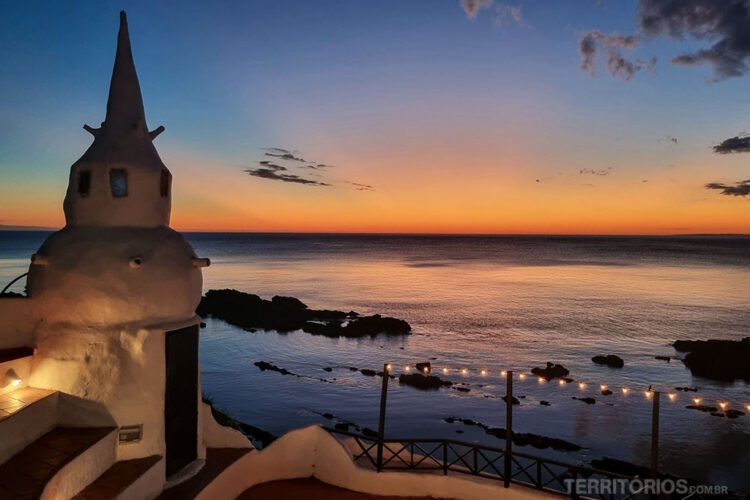 Pôr do sol no Casapueblo Club Hotel