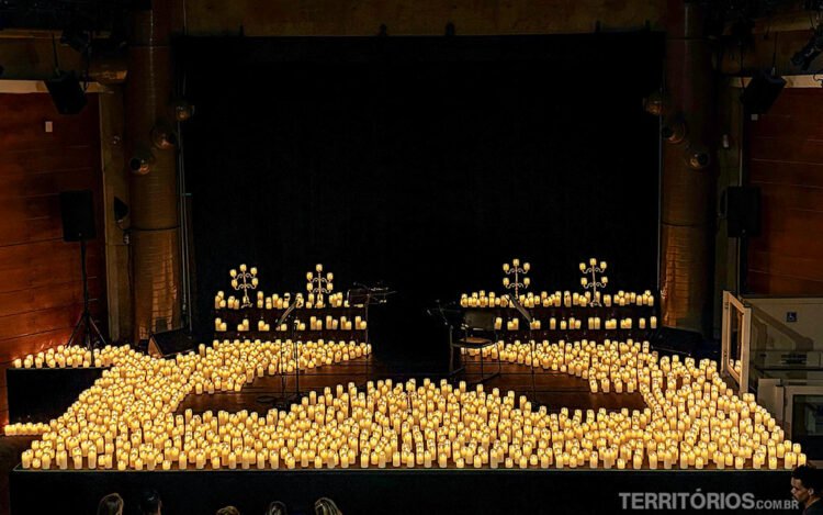 Palco Candlelight com luzes de led