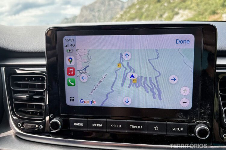 Mapa da Serpentine Road até Lovćen